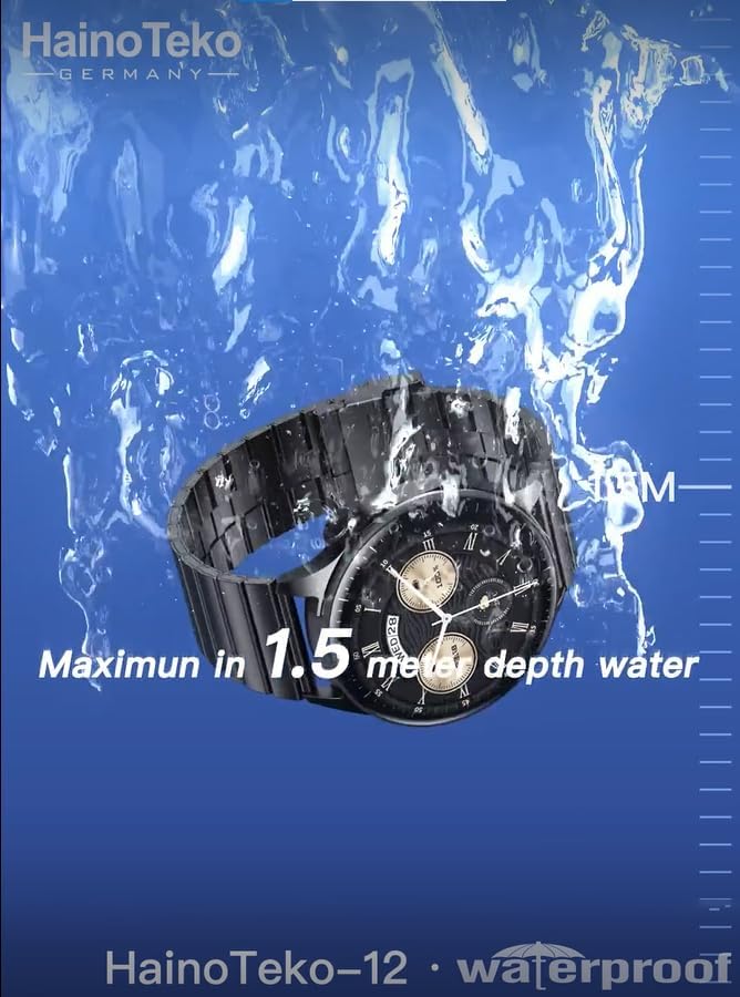 HainoTeko12 Waterproof Smartwatch with Built-in Earbuds and AMOLED Display – Black - Image 5