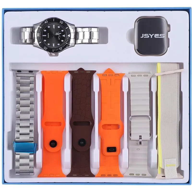 JSYES Smart Watch M74 Max + Analog Watch Combo